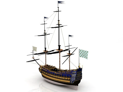 French Ship Soleil Royal 3D Model