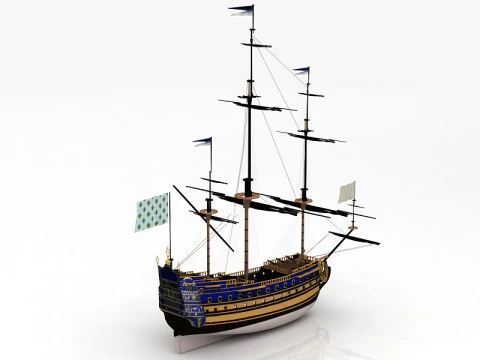 French Ship Soleil Royal 3D Model