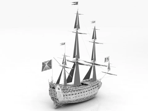French Ship Soleil Royal 3D Model