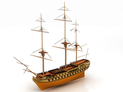 Le Superbe French Ship of Line 3D Model