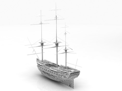 Французский линейный корабль Le Superbe 3D Модель