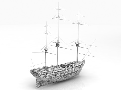 Французский линейный корабль Le Superbe 3D Модель