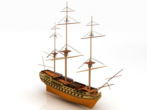 Французский линейный корабль Le Superbe 3D Модель
