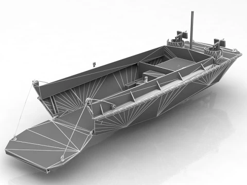 LCVP Military Transport Boat 3D Model