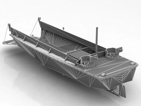 LCVP Military Transport Boat 3D Model