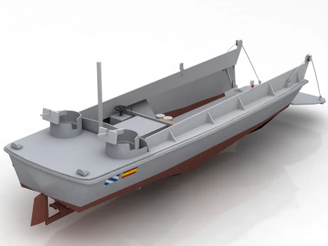 LCVP Military Transport Boat 3D Model