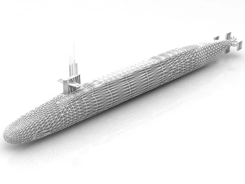 USS Ohio Submarine 3D Model