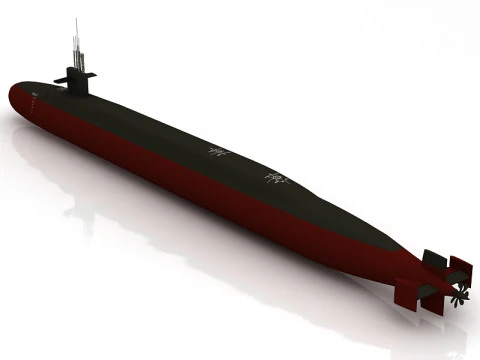 USS Ohio Submarine 3D Model