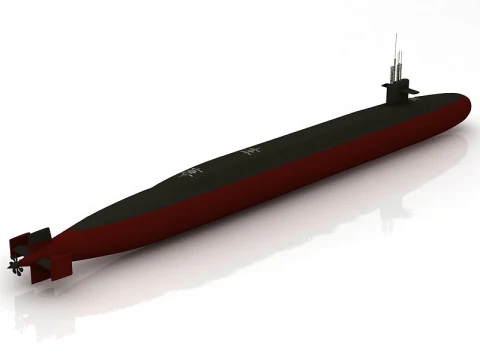 USS Ohio Submarine 3D Model