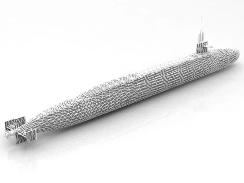 USS Ohio Submarine 3D Model