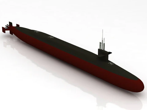 USS Ohio Submarine 3D Model