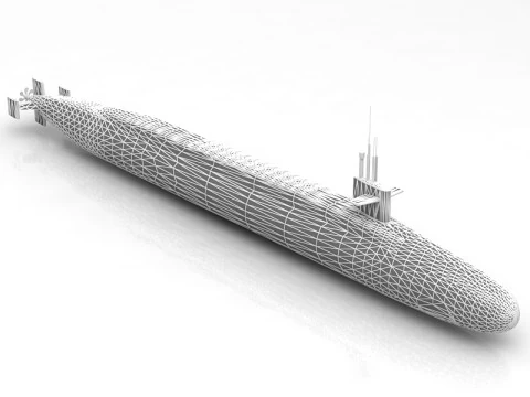 USS Ohio Submarine 3D Model