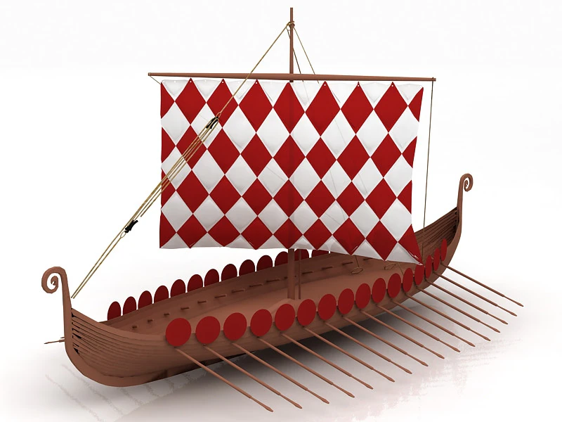 Viking Ship 3D Model .c4d .max .obj .3ds .fbx .stl .blend 