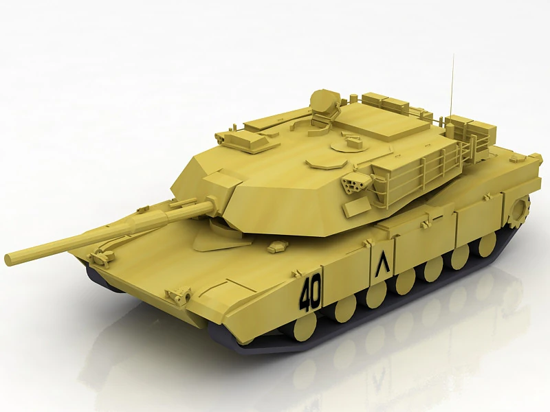 M1A2 Abrams Military Tank 3D Model .c4d .max .obj .3ds .fbx .stl .blend