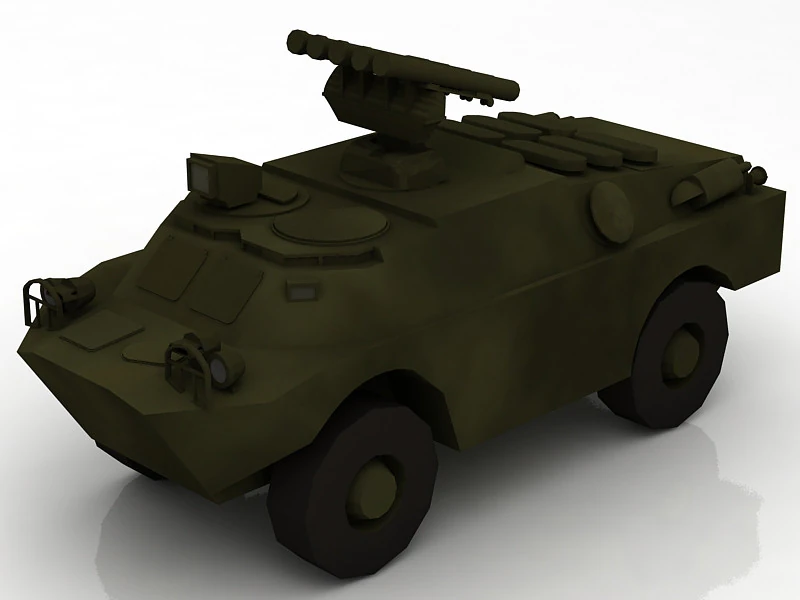 BRDM-3 Fagot Military Tank Amphibious Vehicle 3D Model .c4d .max .obj .3ds .fbx .stl .blend 