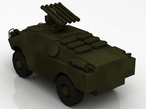 BRDM-3 Fagot Military Tank Amphibious Vehicle 3D Model
