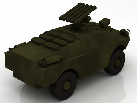 BRDM-3 Fagot Military Tank Amphibious Vehicle 3D Model
