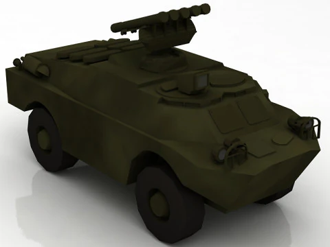 BRDM-3 Fagot Military Tank Amphibious Vehicle 3D Model