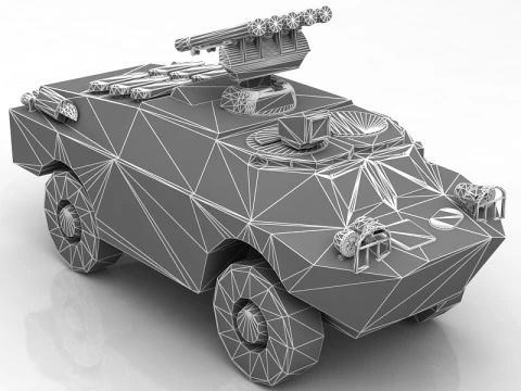 BRDM-3 Fagot Military Tank Amphibious Vehicle 3D Model