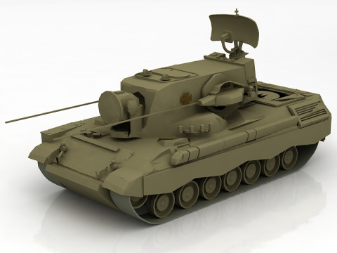 Flakpanzer Gepard Military Tank 3D Model