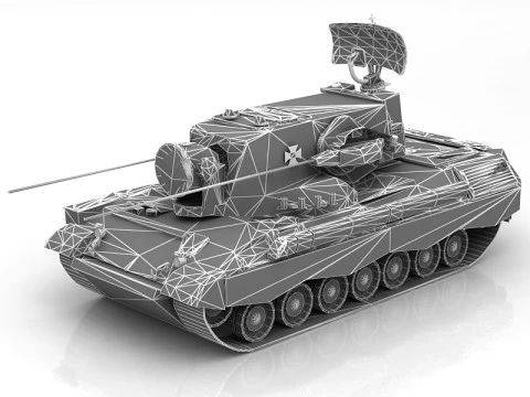 Flakpanzer Gepard Military Tank 3D Model