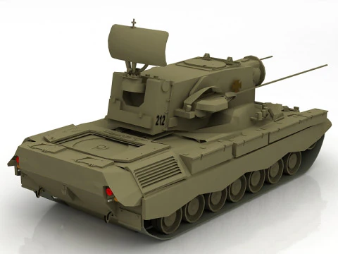 Flakpanzer Gepard Military Tank 3D Model