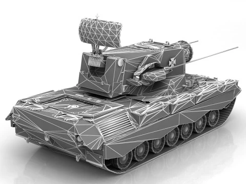 Flakpanzer Gepard Military Tank 3D Model