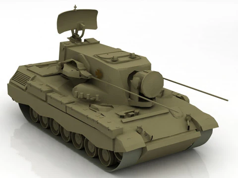 Flakpanzer Gepard Military Tank 3D Model