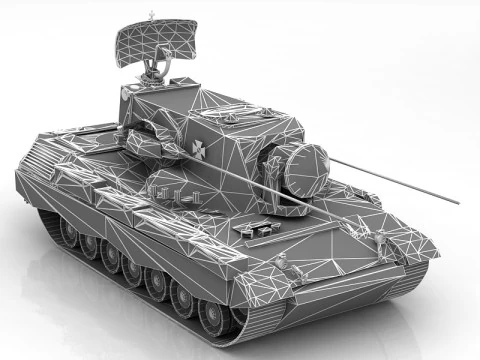Flakpanzer Gepard Military Tank 3D Model