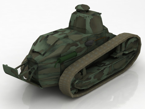 FT17 贝尔利尔军用坦克 3D 模型