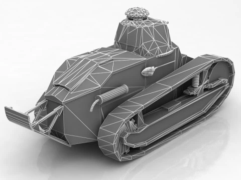 FT17 Berlier Military Tank 3D Model