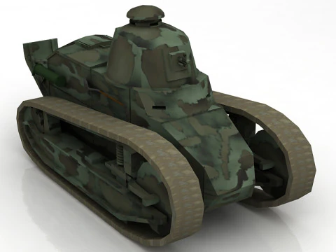 FT17 Berlier Military Tank 3D Model