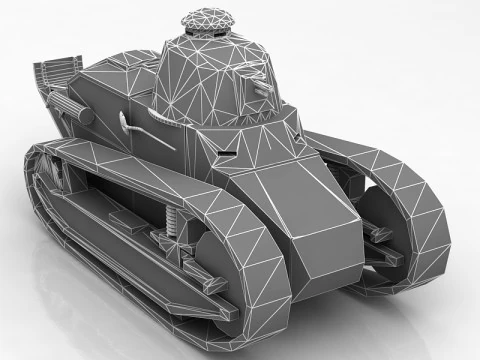 FT17 Berlier Military Tank 3D Model