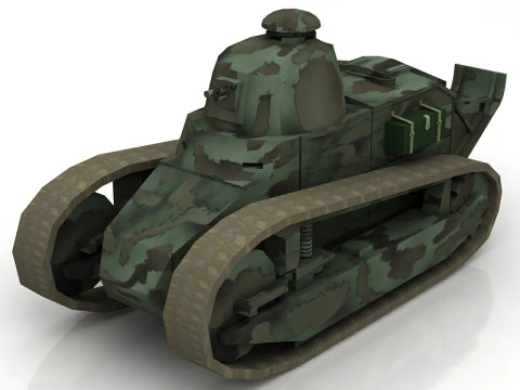 FT17 Berlier Military Tank 3D Model