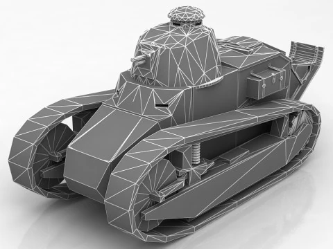 FT17 Berlier Military Tank 3D Model