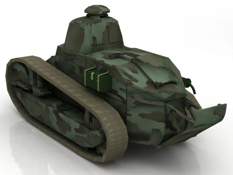 FT17 Berlier Military Tank 3D Model