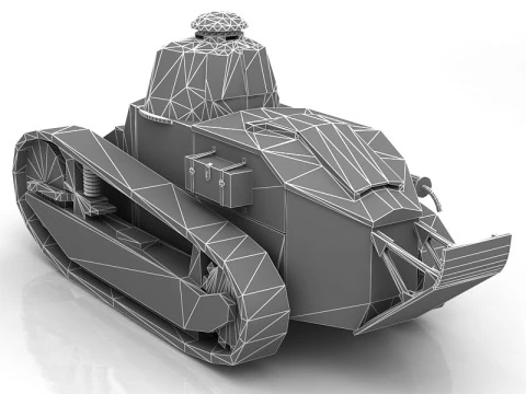 FT17 Berlier Military Tank 3D Model