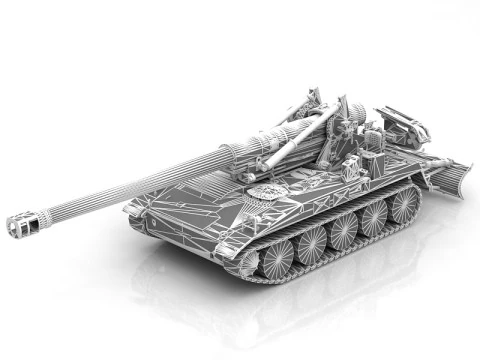 M110 A2 Howitzer Tank 3D Model