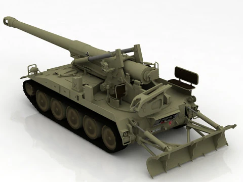 M110 A2 Howitzer Tank 3D Model
