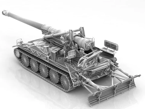 M110 A2 Howitzer Tank 3D Model