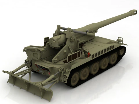 M110 A2 Howitzer Tank 3D Model