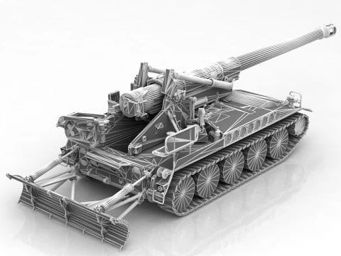 M110 A2 Howitzer Tank 3D Model