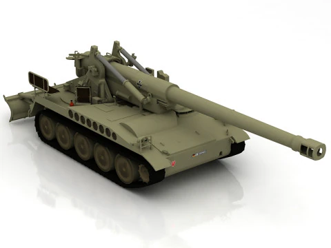 M110 A2 Howitzer Tank 3D Model