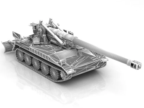 M110 A2 Howitzer Tank 3D Model
