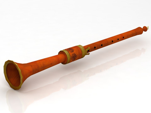 Medieval Music Instrument Alto Shawm 3D Model