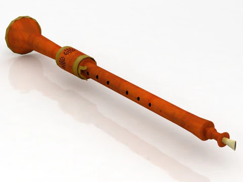 Medieval Music Instrument Alto Shawm 3D Model