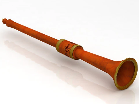 Medieval Music Instrument Alto Shawm 3D Model