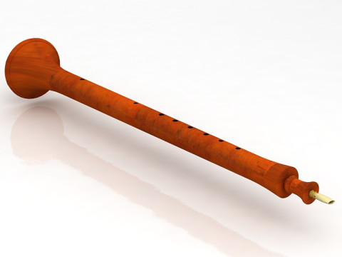 Strumento musicale a fiato Shawm Modello 3D