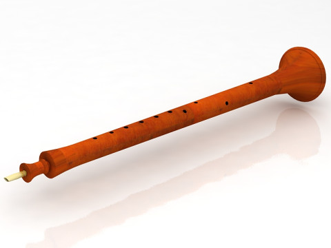 Strumento musicale a fiato Shawm Modello 3D