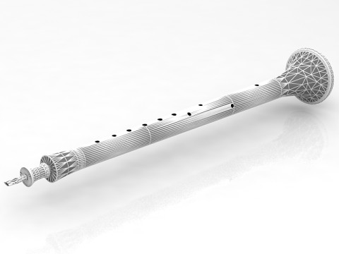 Strumento musicale a fiato Shawm Modello 3D